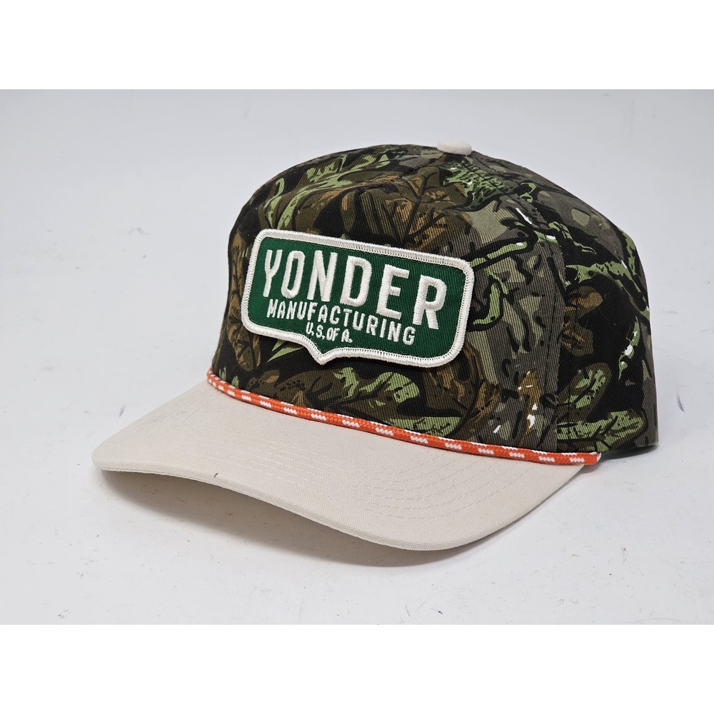 Yonder Mfg & Co. Hat Cap Snap Back Mens One Size Green Camo Rope Patch Hunting